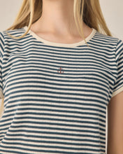 Load image into Gallery viewer, RYLEE + CRU TEEN POINTELLE TEE NAVY STRIPE
