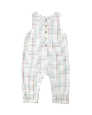 RYLEE + CRU BUTTON JUMPSUIT LIGHT BLUE STRIPE