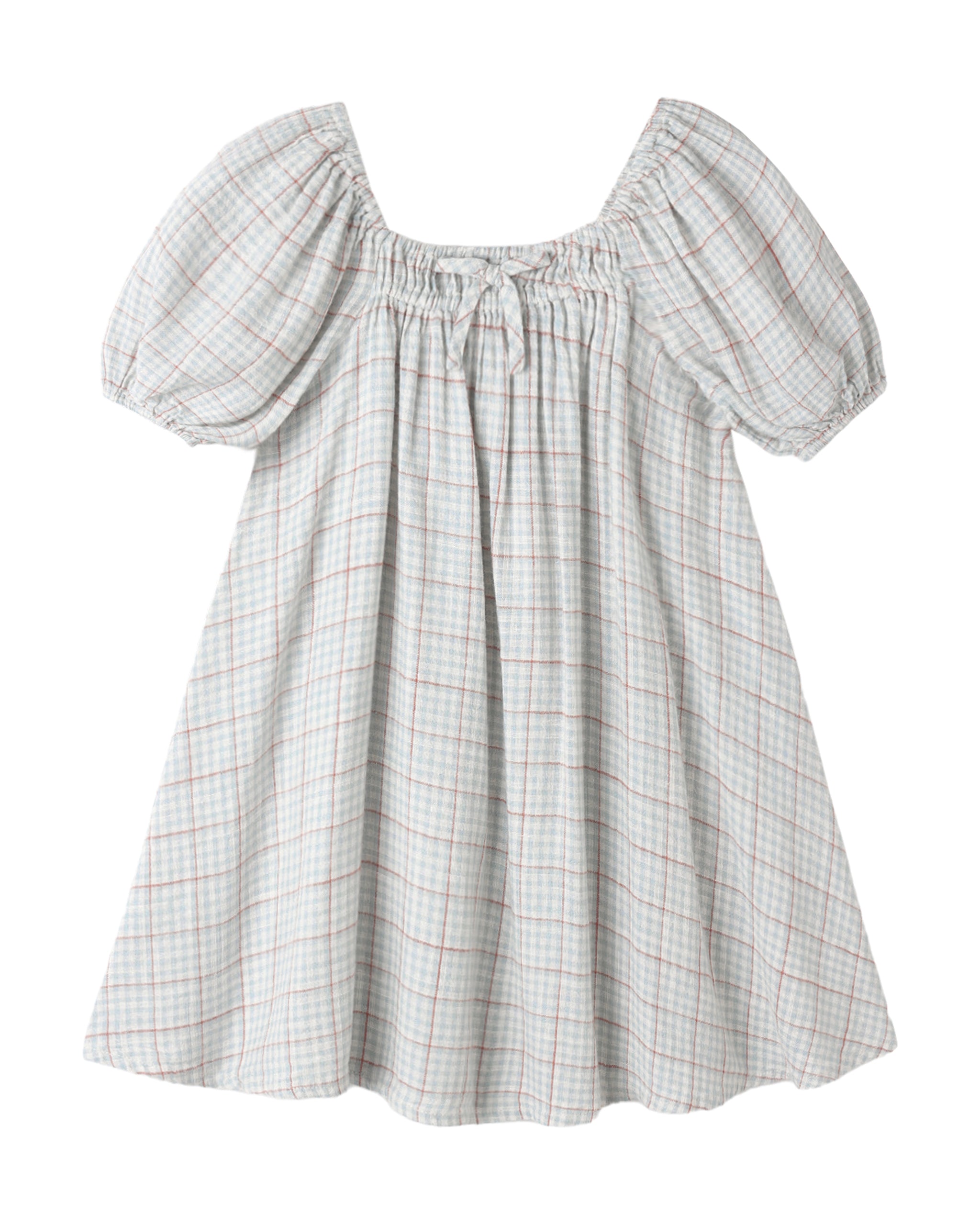 Sabrina Mini Dress Light Blue Plaid 6-7Y