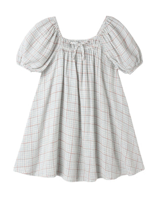 RYLEE + CRU SABRINA MINI DRESS LIGHT BLUE PLAID