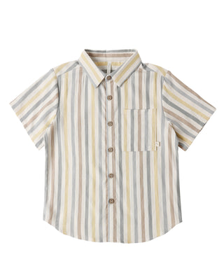 RYLEE + CRU COLLARED SHORT SLEEVE SHIRT VALENCIA STRIPE