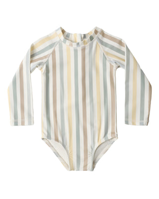 RYLEE + CRU DELPHINE RASHGUARD ONE PIECE VALENCIA STRIPE