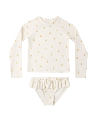 RYLEE + CRU RASHGUARD GIRLS SET PINEAPPLE