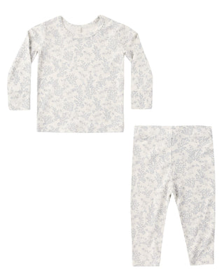 QUINCY MAE BAMBOO PAJAMA SET CLOUD FLORAL