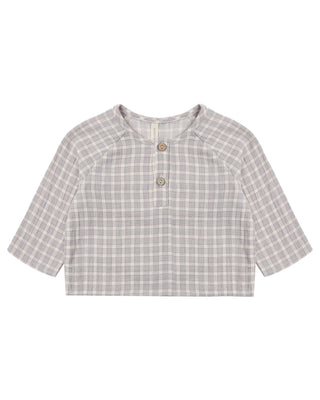 QUINCY MAE ZION SHIRT BLUE GINGHAM