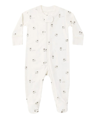 QUINCY MAE ZIP LONG SLV SLEEPER FOOTIE SHEEP