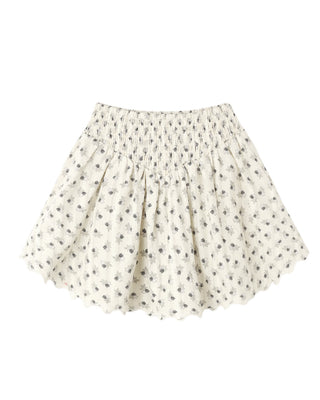RYLEE + CRU SMOCKED V MINI SKIRT VINTAGE FLEUR