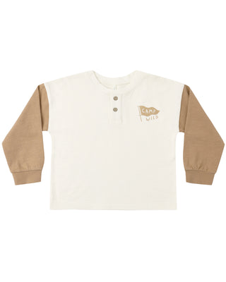 RYLEE + CRU RELAXED LONG SLEEVE HENLEY CAMP