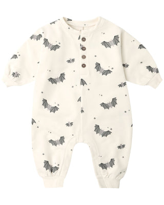 QUINCY MAE RELAXED FLEECE JUMPSUIT BABY BATS