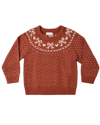 RYLEE + CRU FAIR ISLE SWEATER RUBY