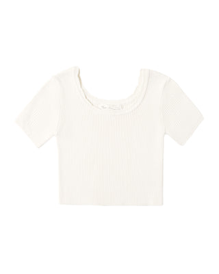 RYLEE + CRU SCALLOP TEE NATURAL