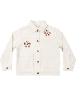 RYLEE + CRU DENIM CHORE COAT DAISY PATCHES