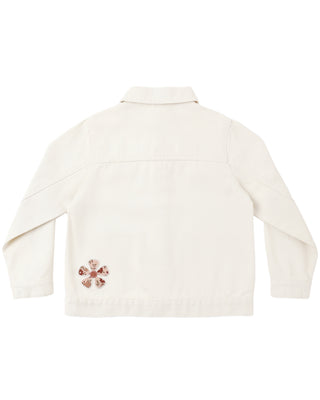 RYLEE + CRU DENIM CHORE COAT DAISY PATCHES