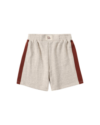 RYLEE + CRU BOXING SWEAT SHORT HEATHERED ASH