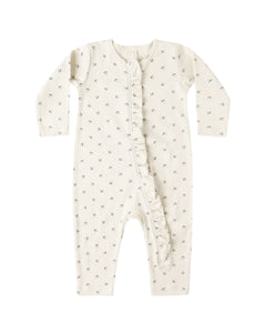 Quincy Mae Ruffle Jumpsuit- Blue Ditsy