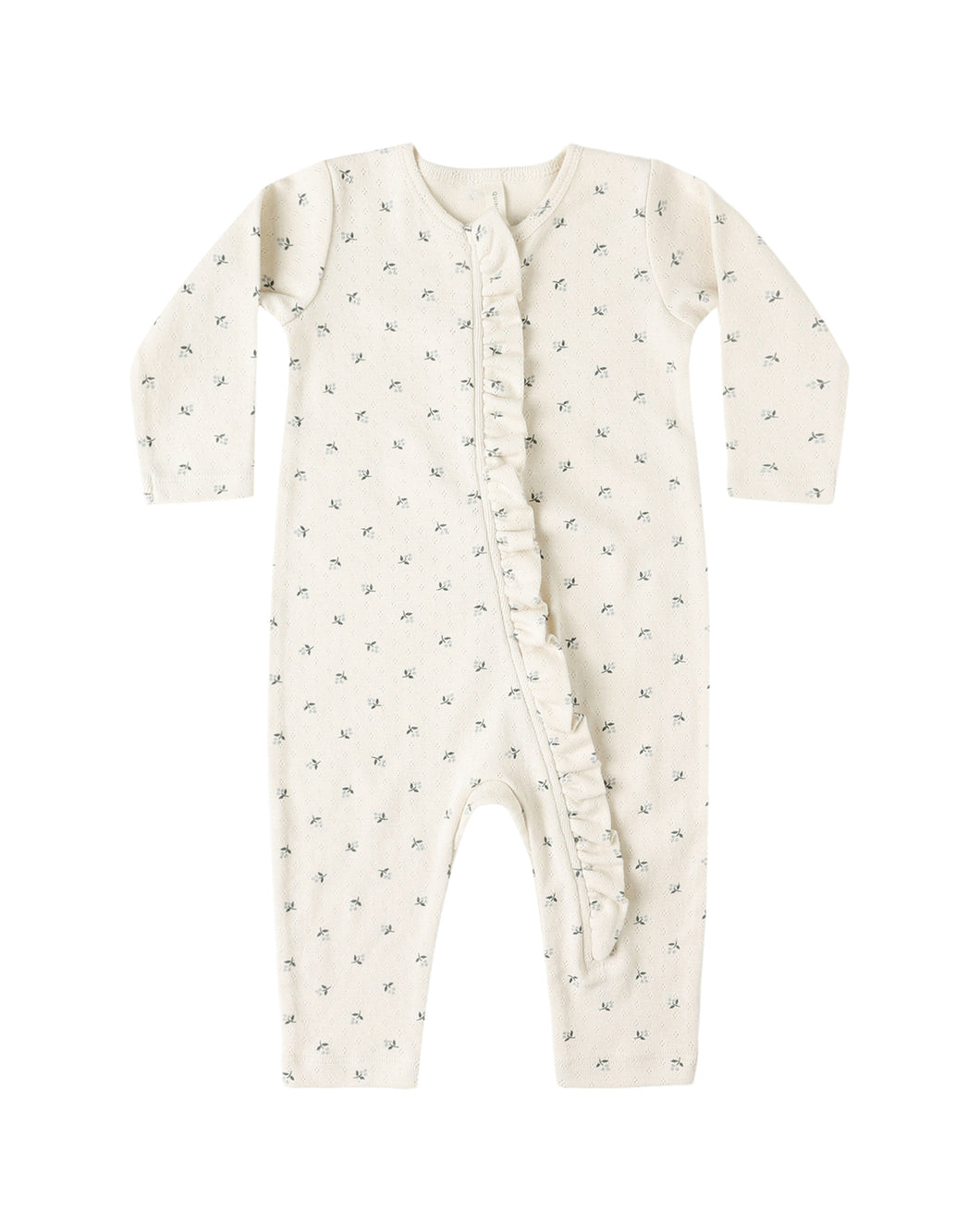 Quincy Mae Ruffle Jumpsuit- Blue Ditsy