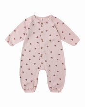 Load image into Gallery viewer, Quincy Mae Waffle Long Sleeve Jumpsuit- Hearts

