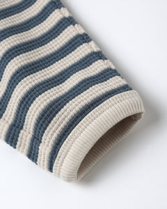 Quincy Mae Waffle Slouch Set- Ocean Stripe