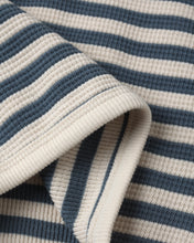 Load image into Gallery viewer, Quincy Mae Waffle Slouch Set- Ocean Stripe
