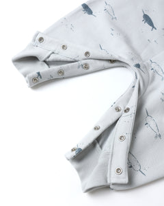 Quincy Mae Relaxed Fleece Jumpsuit- Narwhals