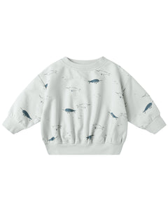 Quincy Mae Relaxed Fleece Sweatset- Narwhals