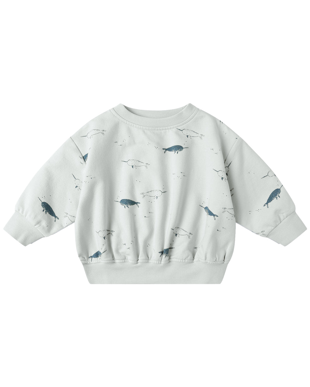 Quincy Mae Relaxed Fleece Sweatset- Narwhals