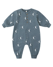 Load image into Gallery viewer, Quincy Mae Relaxed Fleece Jumpsuit- Silver Moons
