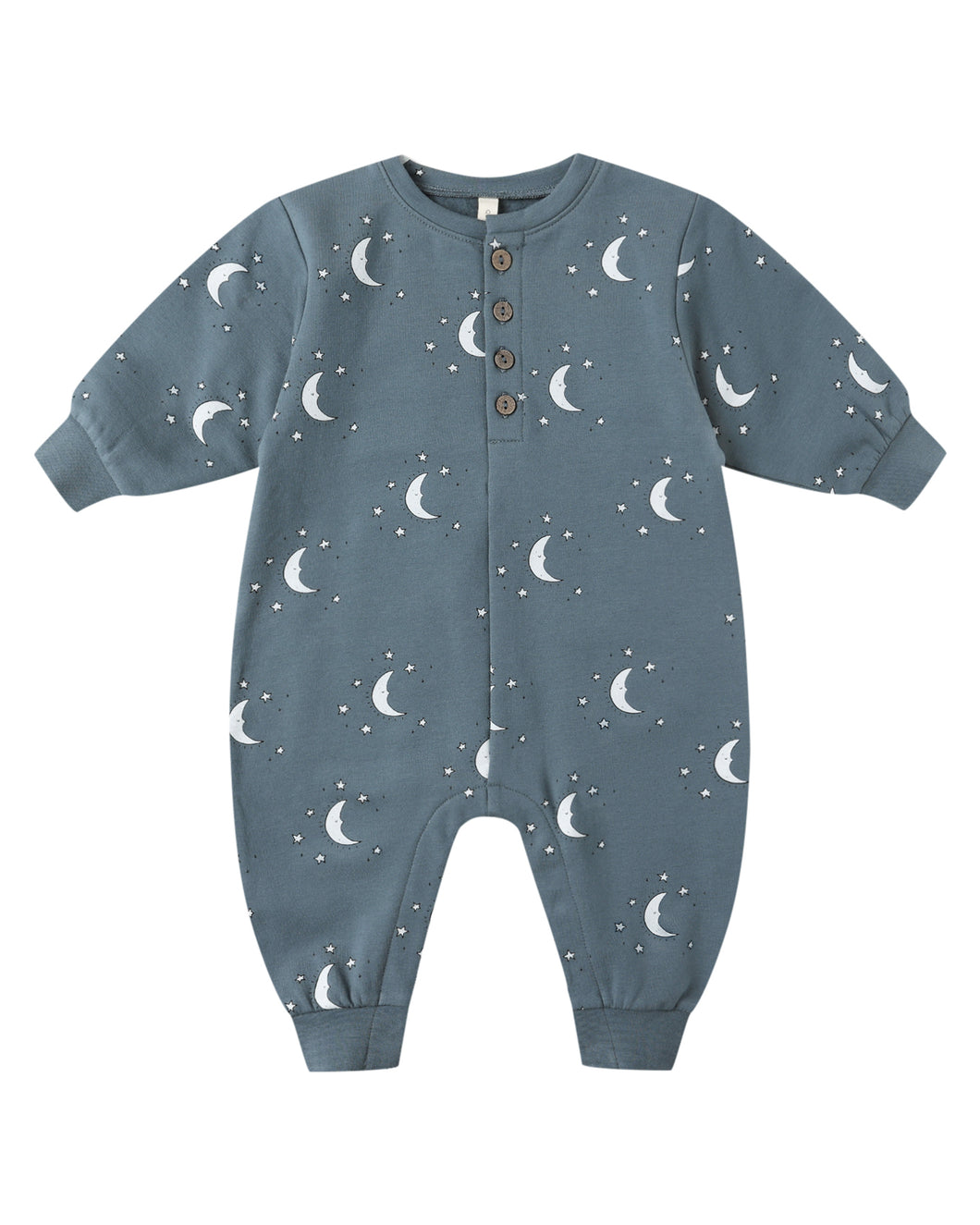 Quincy Mae Relaxed Fleece Jumpsuit- Silver Moons