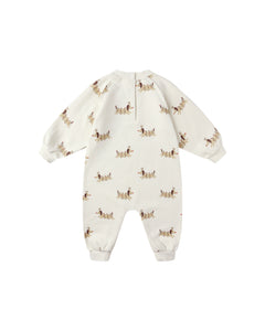 Rylee + Cru Raglan Jumpsuit- Christmas Dogs