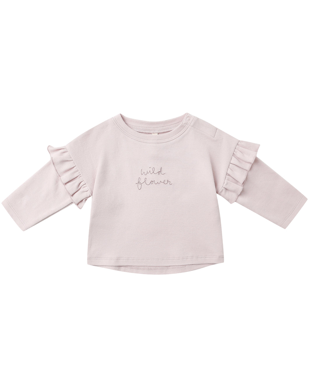 Quincy Mae Ruffle Long Sleeve Tee and Drawstring Pant Set- Wild Flower & Garden