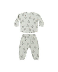 Rylee + Cru Long Sleeve Tee + Pant Set- Trees
