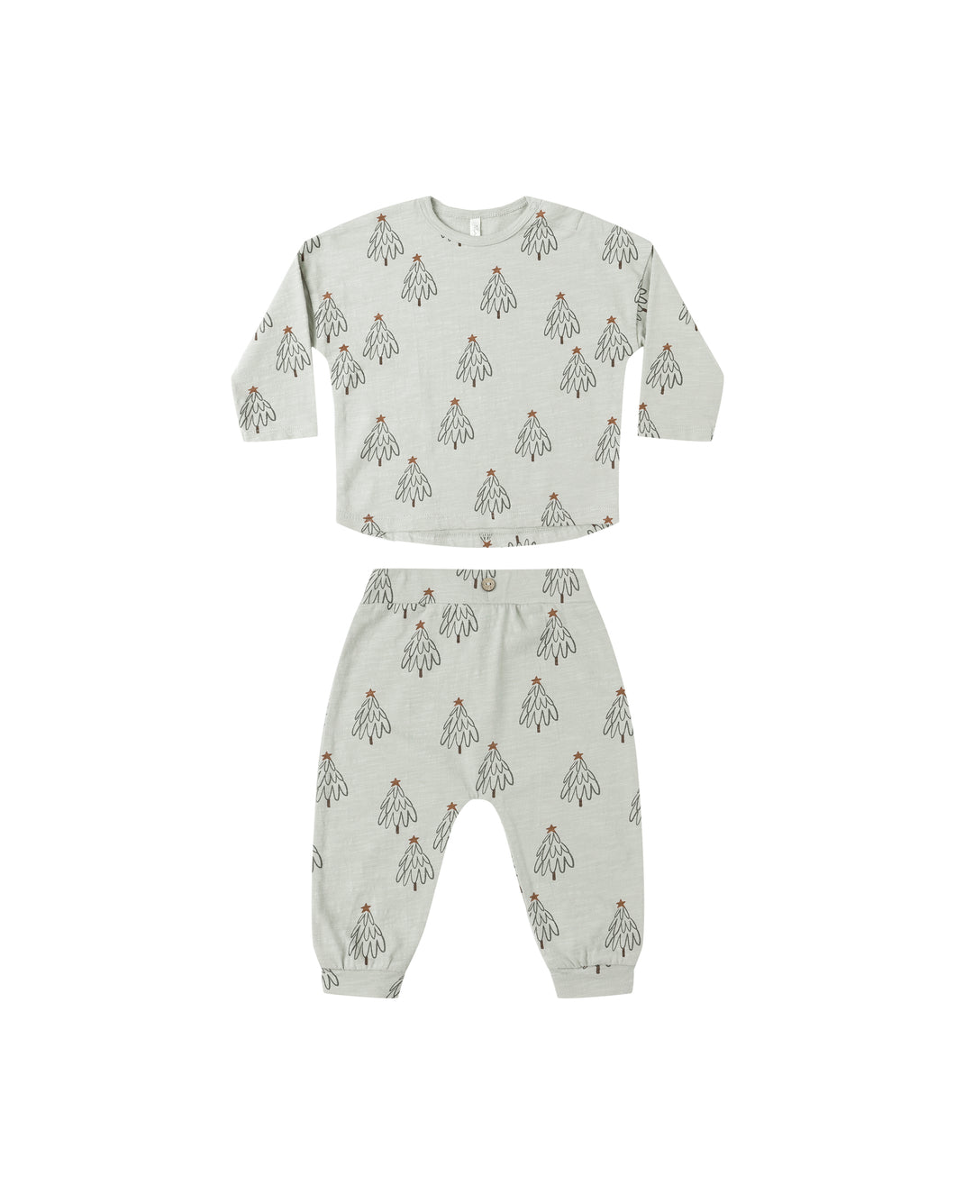 Rylee + Cru Long Sleeve Tee + Pant Set- Trees