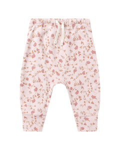 Quincy Mae Ruffle Long Sleeve Tee and Drawstring Pant Set- Wild Flower & Garden