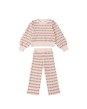 Load image into Gallery viewer, Rylee + Cru Jacquard Knit Set- Ruby Hearts
