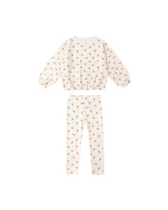 Rylee + Cru Spongey Knit Set- Ruby Ditsy