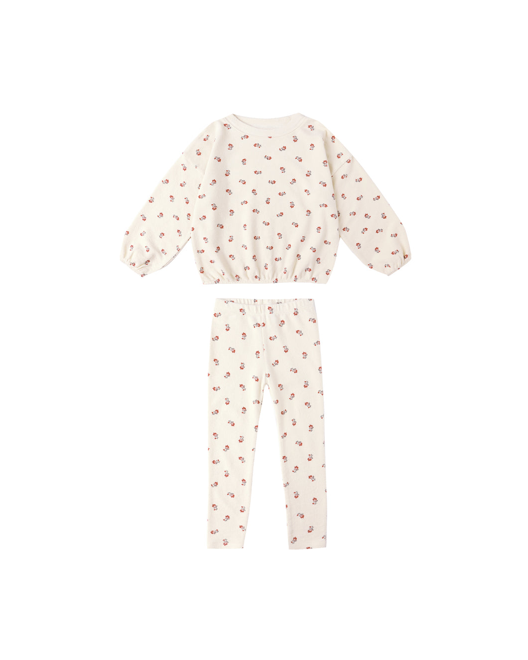 Rylee + Cru Spongey Knit Set- Ruby Ditsy