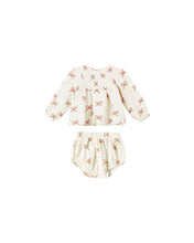 Load image into Gallery viewer, Rylee + Cru Sophia Top + Bloomer Set- Ruby Bows

