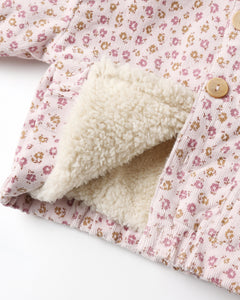 Quincy Mae Corduroy Hooded Jacket- Wildflowers