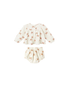 Rylee + Cru Sophia Top + Bloomer Set- Ruby Bows