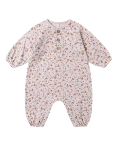 Quincy Mae Henley Bubble Jumpsuit- Garden