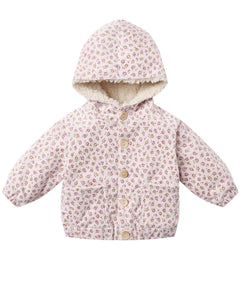 Quincy Mae Corduroy Hooded Jacket- Wildflowers