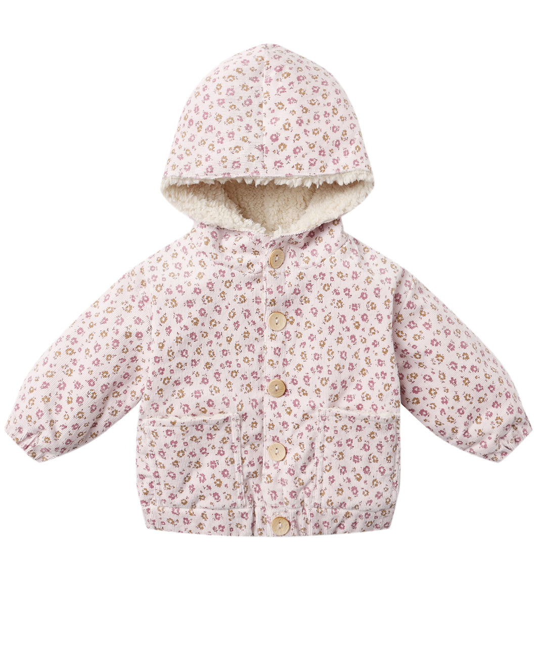 Quincy Mae Corduroy Hooded Jacket- Wildflowers
