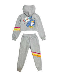 Lola & The Boys Wonder Woman Grey Sequin Set