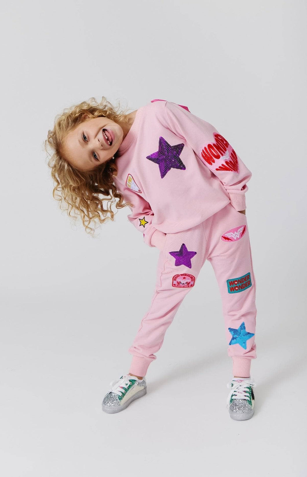 Lola & The Boys Wonder Women Pink Set with Cape