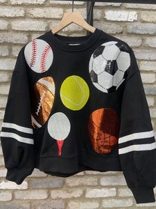 Queen Of Sparkles Black Sports Sweatshirt