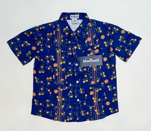 BlueQuail Guayabera Citrus Lattice Short Sleeve Shirt