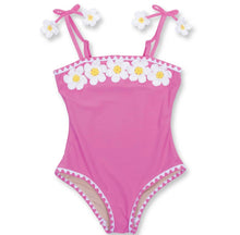 Load image into Gallery viewer, Shade Critters Crochet Pink Daisy One Piece Swimsuit
