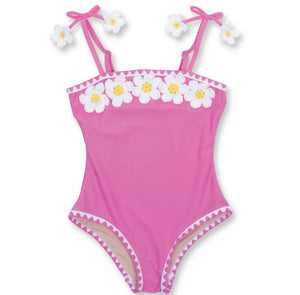 Shade Critters Crochet Pink Daisy One Piece Swimsuit