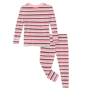 Kickee Pants Anniversary Bobsled Stripe Pajama Set