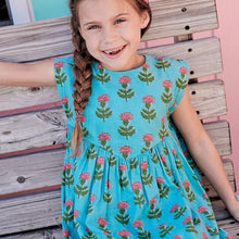 Load image into Gallery viewer, Pink Chicken Blue Cornfield Gracie Dress
